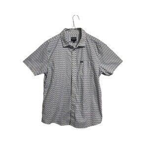 Brixton Charter Standard Fit Button Up  Short Sleeve Shirt Size Large white